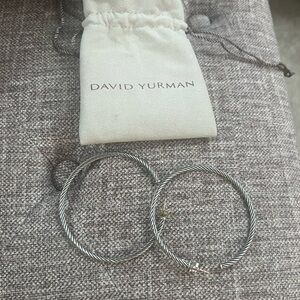 David Yurman Silver Cable earrings for women